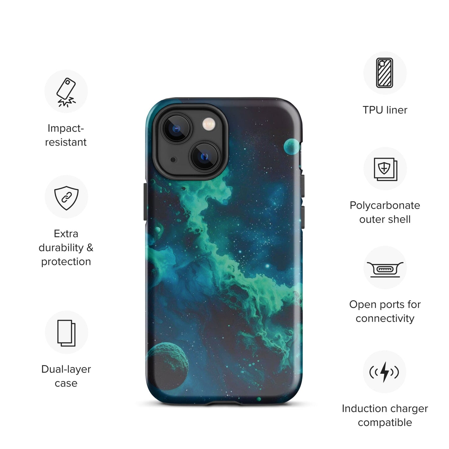 Space Galaxy iPhone Case - Stars Moon Planets Design Phone Accessories Savvishly Savvique iPhone 13 mini 
