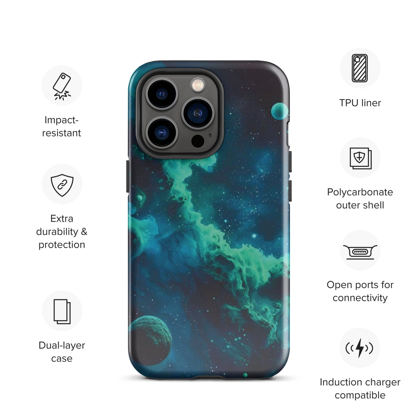 Space Galaxy iPhone Case - Stars Moon Planets Design Phone Accessories Savvishly Savvique iPhone 13 Pro 
