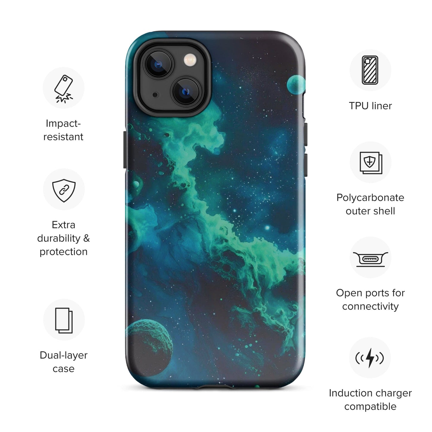 Space Galaxy iPhone Case - Stars Moon Planets Design Phone Accessories Savvishly Savvique iPhone 14 Plus 