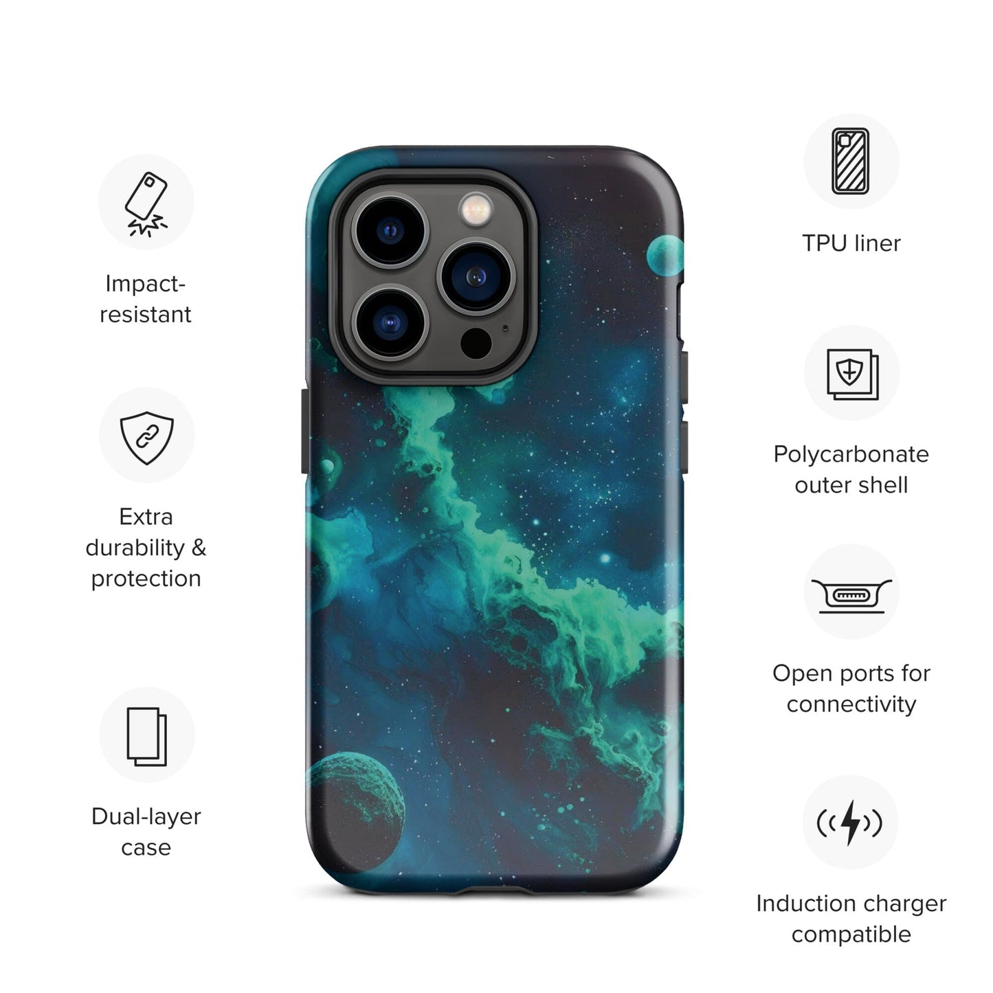 Space Galaxy iPhone Case - Stars Moon Planets Design Phone Accessories Savvishly Savvique iPhone 14 Pro 