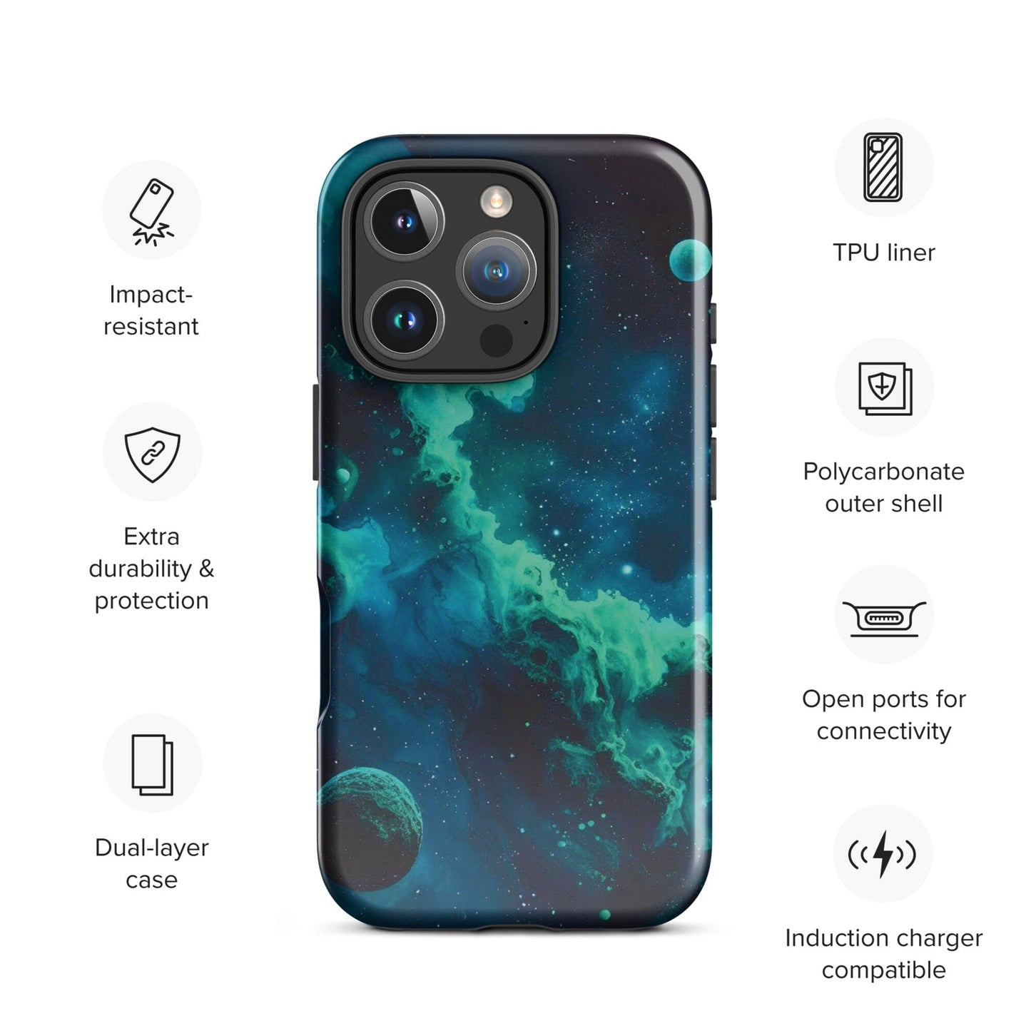 Space Galaxy iPhone Case - Stars Moon Planets Design Phone Accessories Savvishly Savvique iPhone 16 Pro 