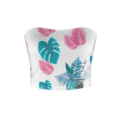 Strapless cropped top, Tropical lux Basic Backless Tube Crop Top Basic Backless Tube Crop Top Artsadd 