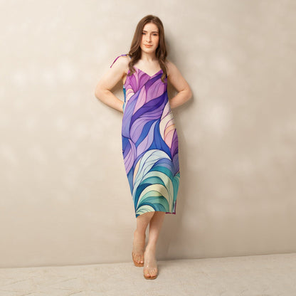 Tie-strap midi dress Savvishly Savvique Black XS 