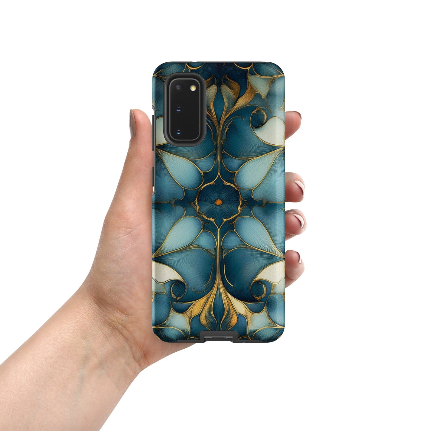 Tough case for Samsung® Weekender Set - Geometrical design teal, light & dark blues Phone Accessories Savvishly Savvique Samsung Galaxy S20 