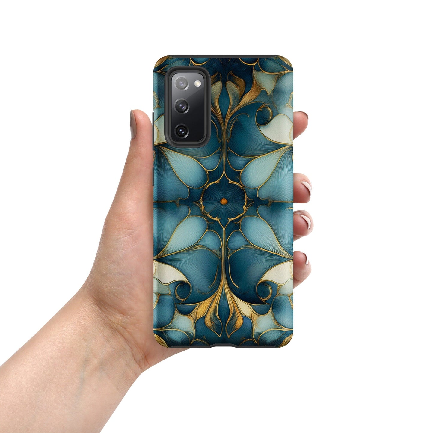 Tough case for Samsung® Weekender Set - Geometrical design teal, light & dark blues Phone Accessories Savvishly Savvique Samsung Galaxy S20 FE 