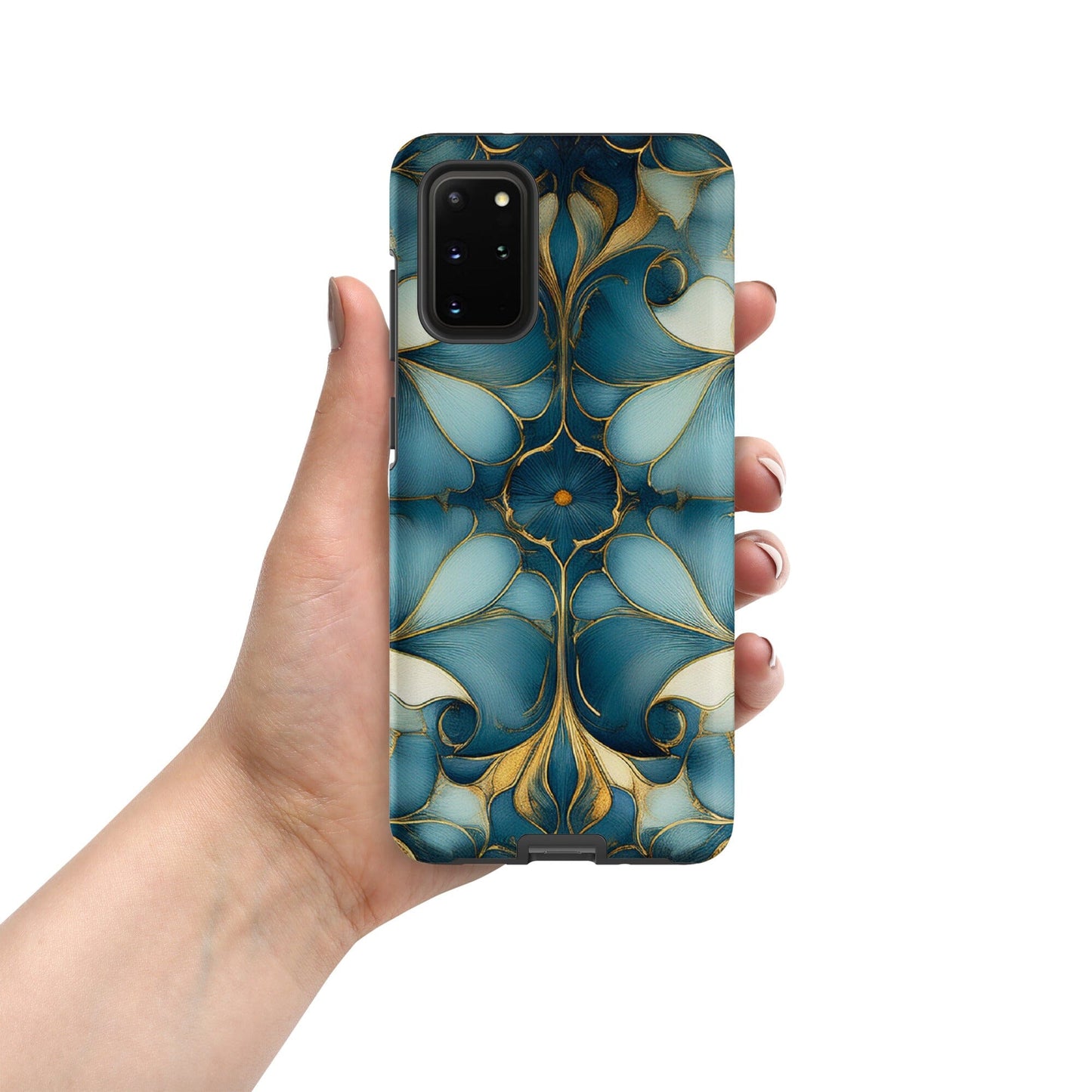 Tough case for Samsung® Weekender Set - Geometrical design teal, light & dark blues Phone Accessories Savvishly Savvique Samsung Galaxy S20 Plus 