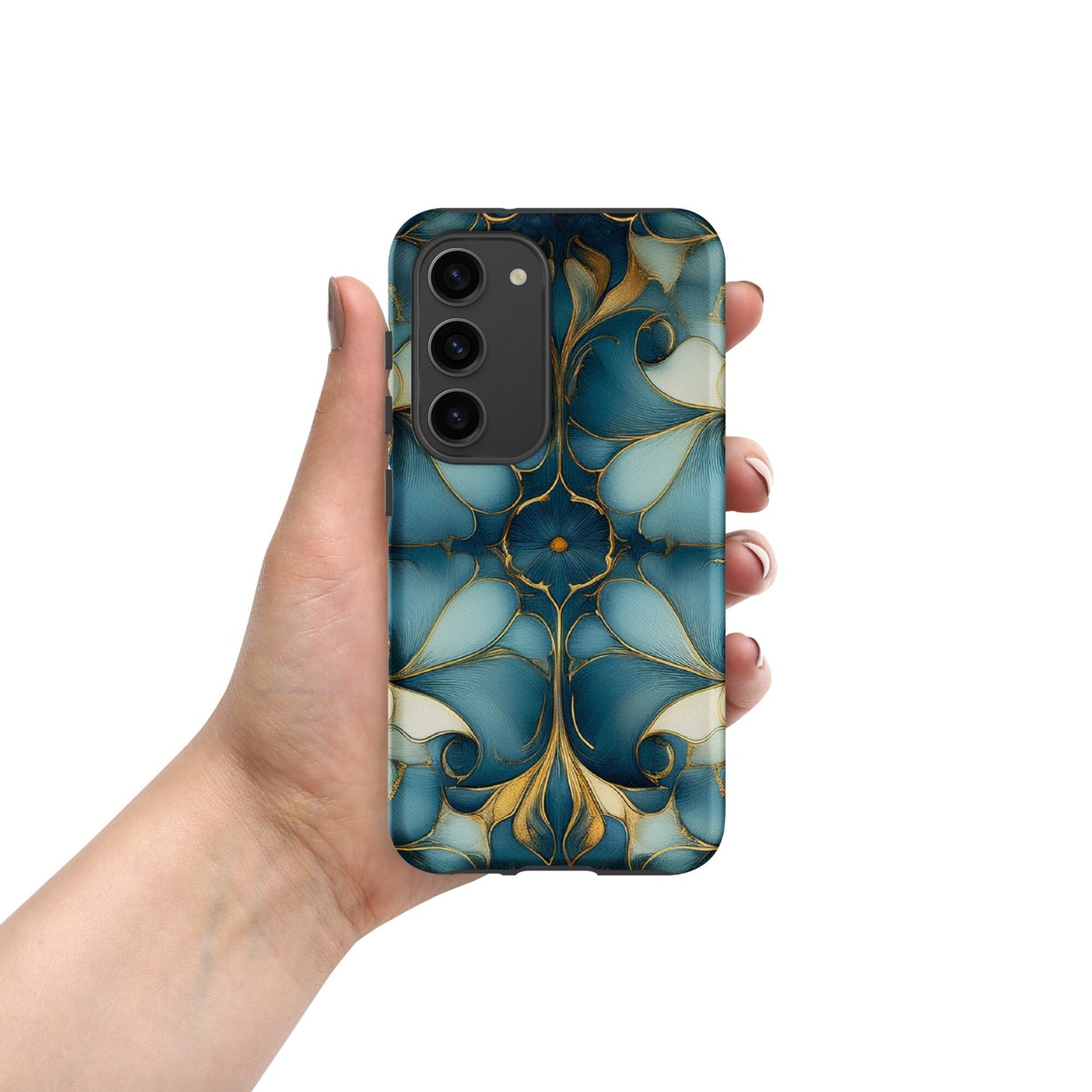 Tough case for Samsung® Weekender Set - Geometrical design teal, light & dark blues Phone Accessories Savvishly Savvique Samsung Galaxy S23 