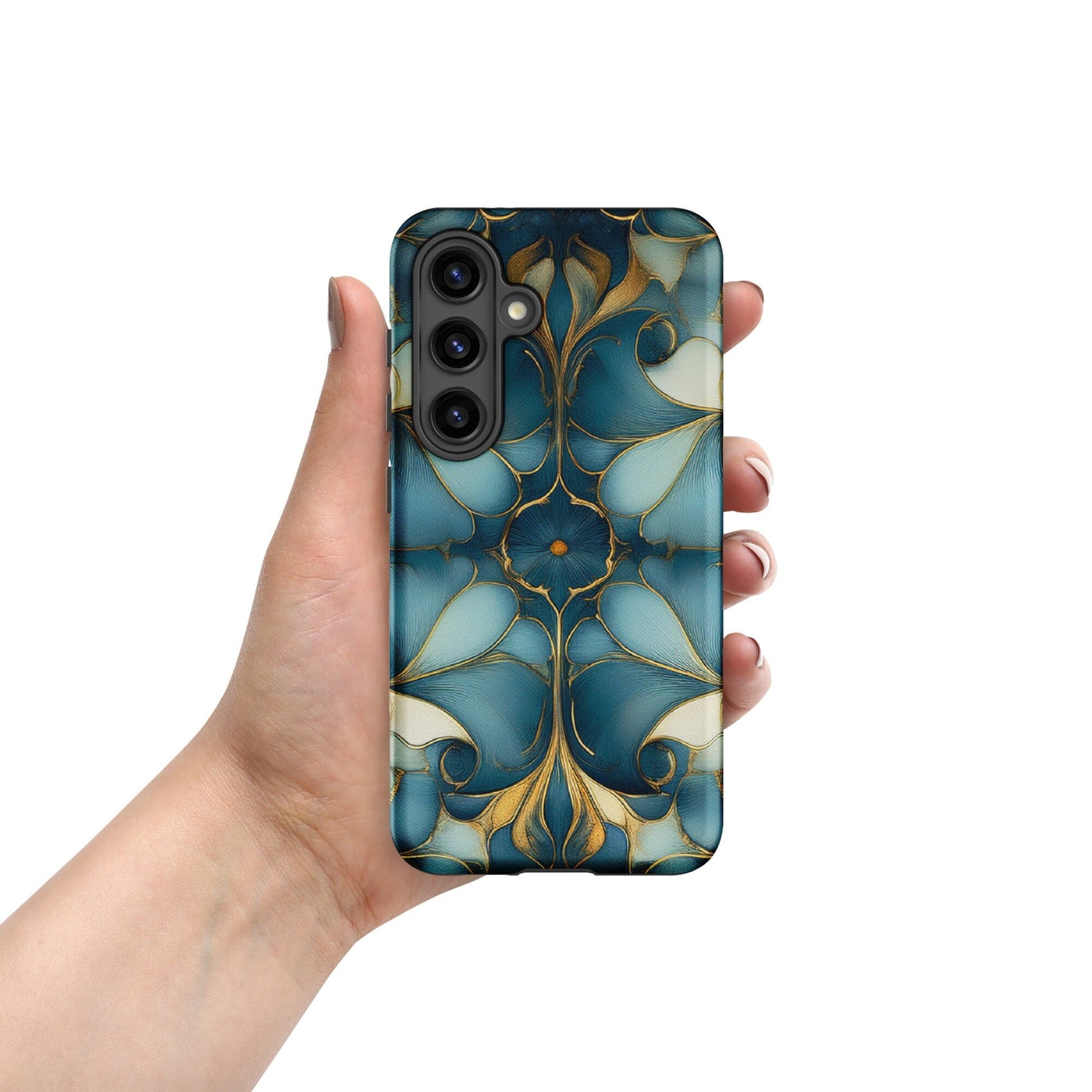 Tough case for Samsung® Weekender Set - Geometrical design teal, light & dark blues Phone Accessories Savvishly Savvique Samsung Galaxy S24 