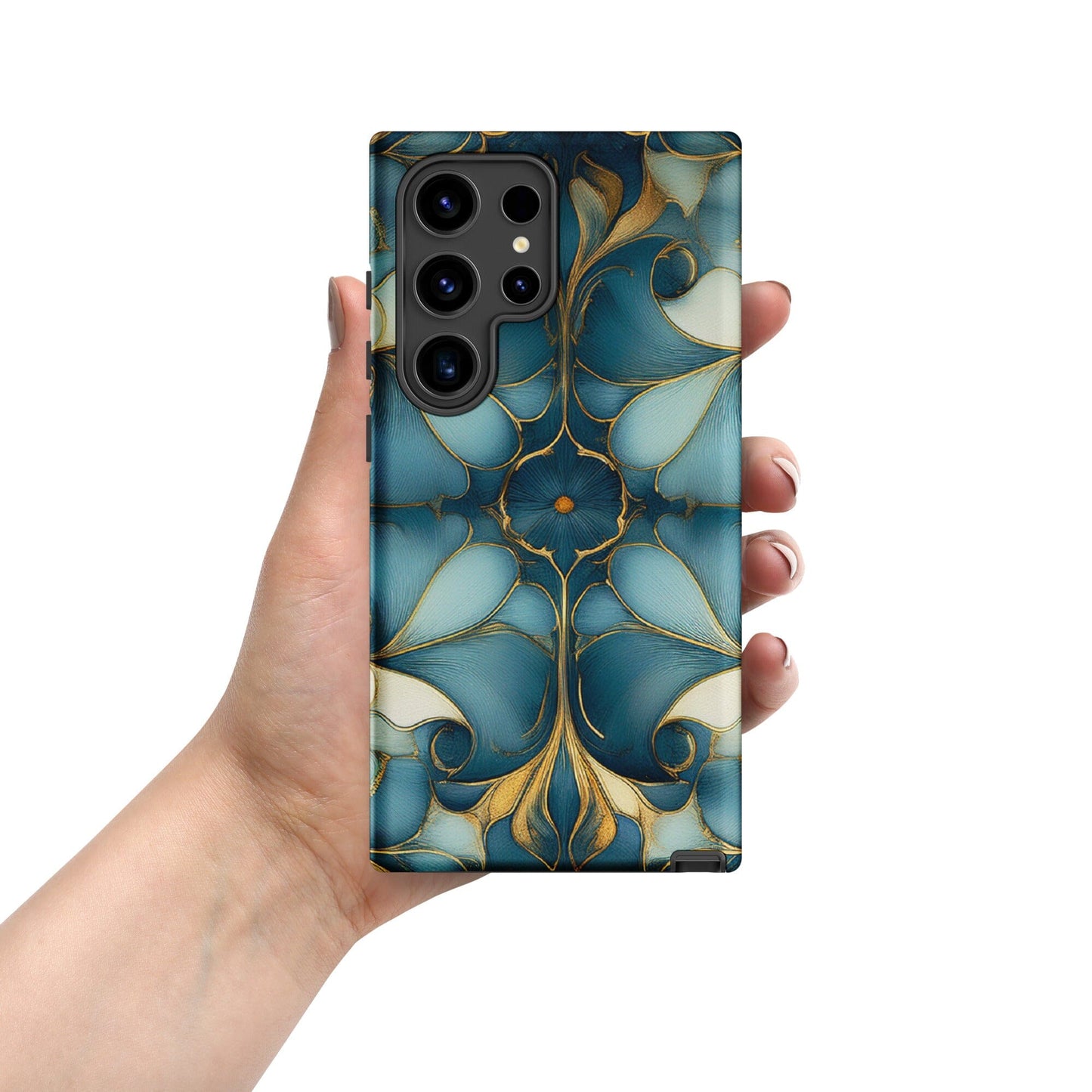 Tough case for Samsung® Weekender Set - Geometrical design teal, light & dark blues Phone Accessories Savvishly Savvique Samsung Galaxy S24 Ultra 