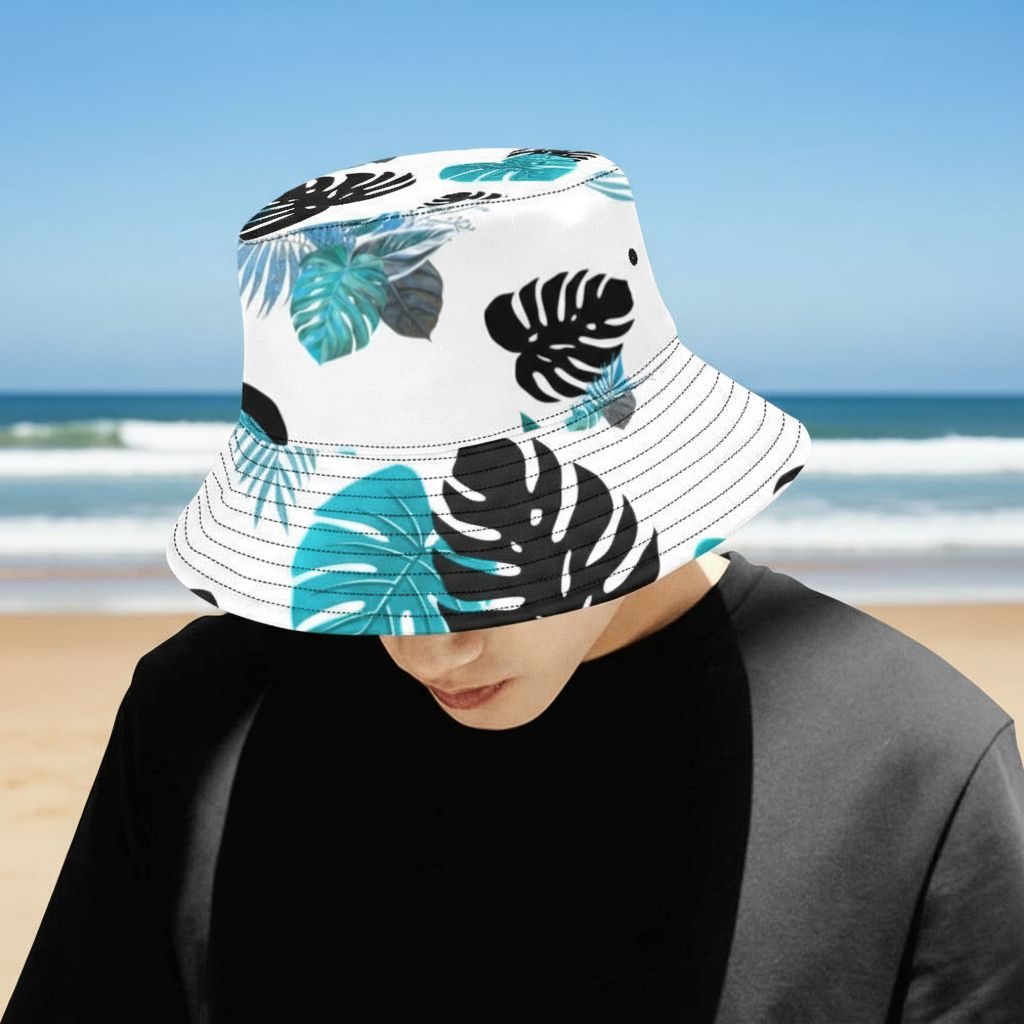 Tropical Lux All Over Print Bucket Hat - Men's Reversible Sun Protection Hat All Over Print Bucket Hat for Men Savvishly Savvique One Size 