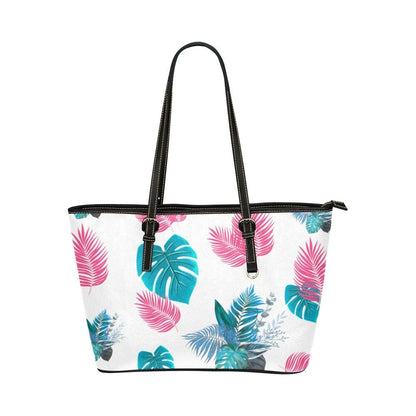Tropical Lux-Beach Bag Artsadd One Size Tropical lux bag new pink Leather Tote Bag/Large (Model 1651) 
