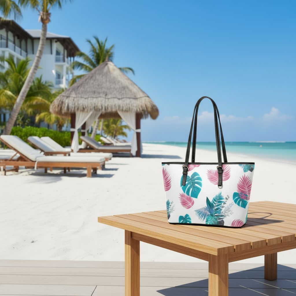 Tropical Lux Beach Bag - Coastal Paradise Tote Bags & Totes Savvishly Savvique 