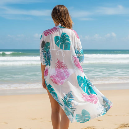 Tropical Paradise Women's Long Chiffon Cover Up Women's Long Cover Up Savvishly Savvique S 