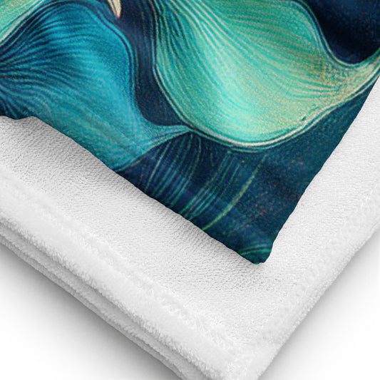 Vibrant Earthy Plant Beach Towel - Tropical Botanical Design Beach Towels Savvishly Savvique 