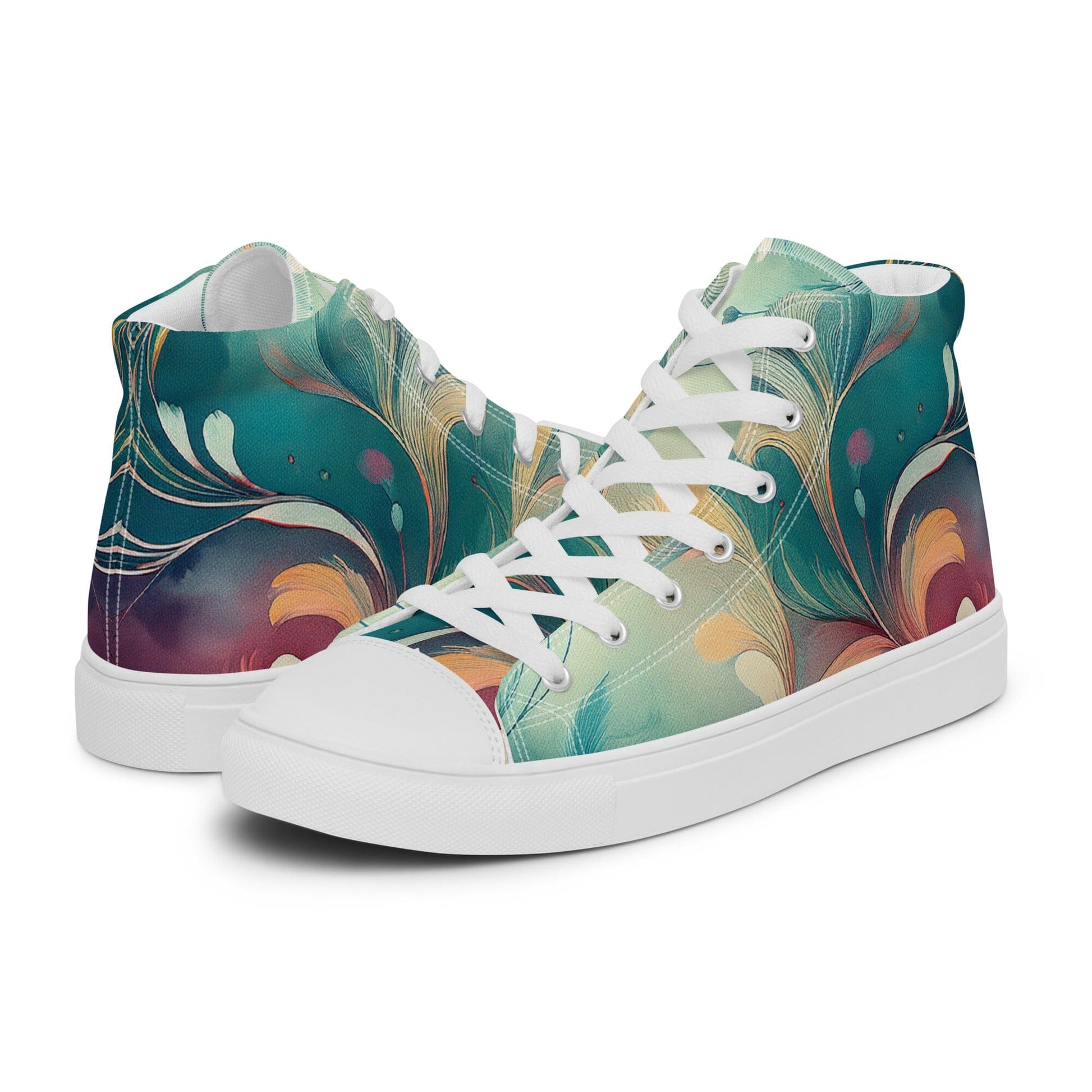 Vibrant Earthy Plant Women's High Top Shoes - Tropical Botanical Style Women's High Top Shoes Savvishly Savvique 