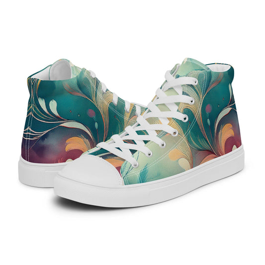 Vibrant Earthy Plant Women's High Top Shoes - Tropical Botanical Style Women's High Top Shoes Savvishly Savvique 