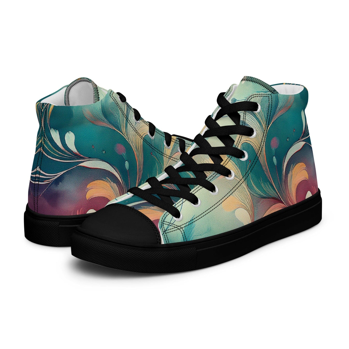 Vibrant Earthy Plant Women's High Top Shoes - Tropical Botanical Style Women's High Top Shoes Savvishly Savvique 
