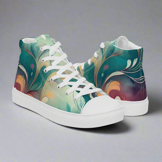 Vibrant Earthy Plant Women's High Top Shoes - Tropical Botanical Style Women's High Top Shoes Savvishly Savvique 