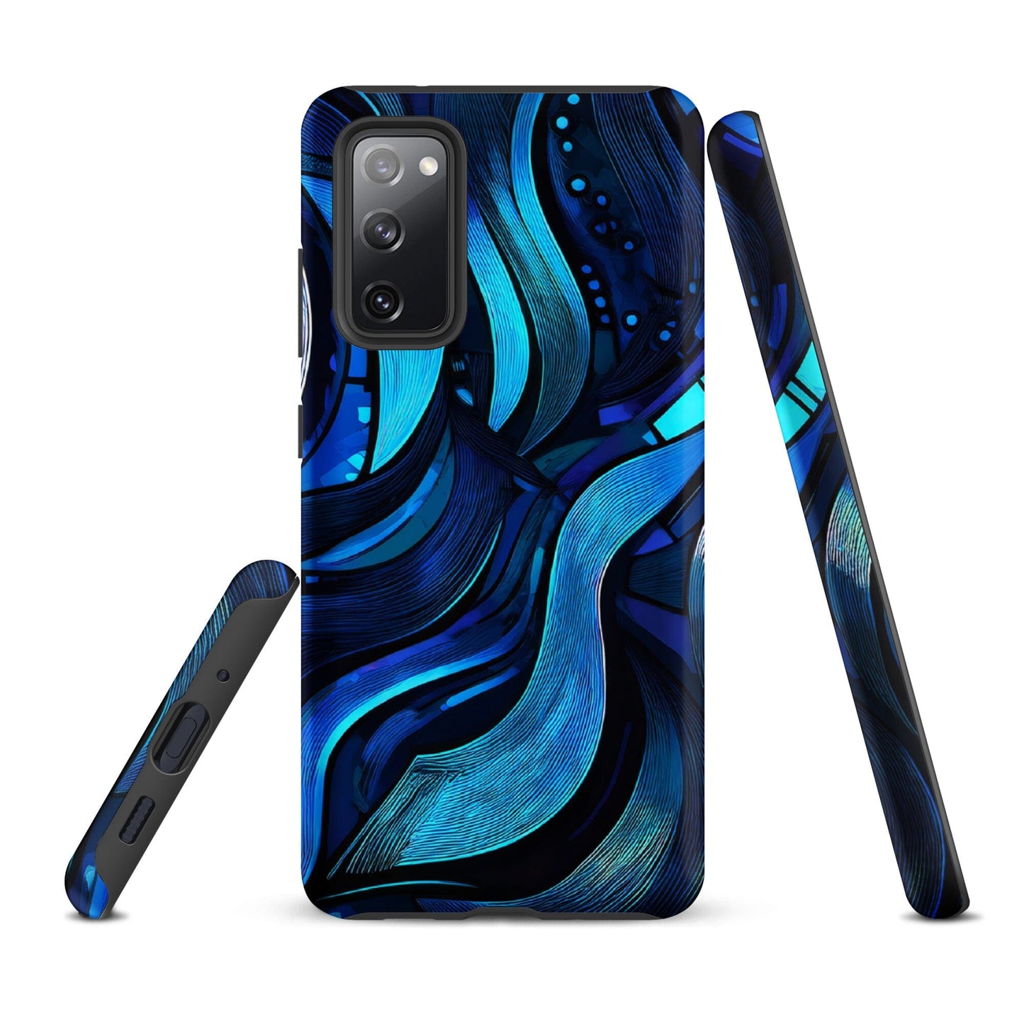 Water Swirl Samsung Case - Poetic Blue Geometric Design Savvishly Savvique Matte Samsung Galaxy S20 FE 