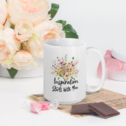 White Coffee Mug mug Savvishly Savvique 15 oz 