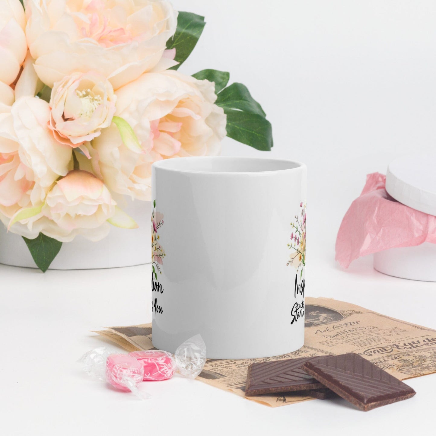 White Coffee Mug mug Savvishly Savvique 