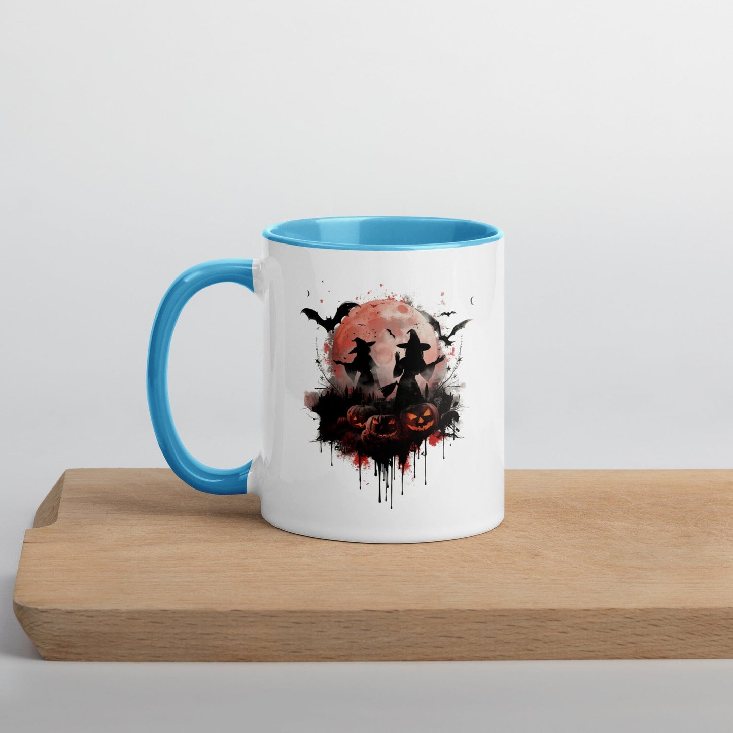Witchin' Around in the Dark - Halloween Mug with Colorful Interior mug Savvishly Savvique 