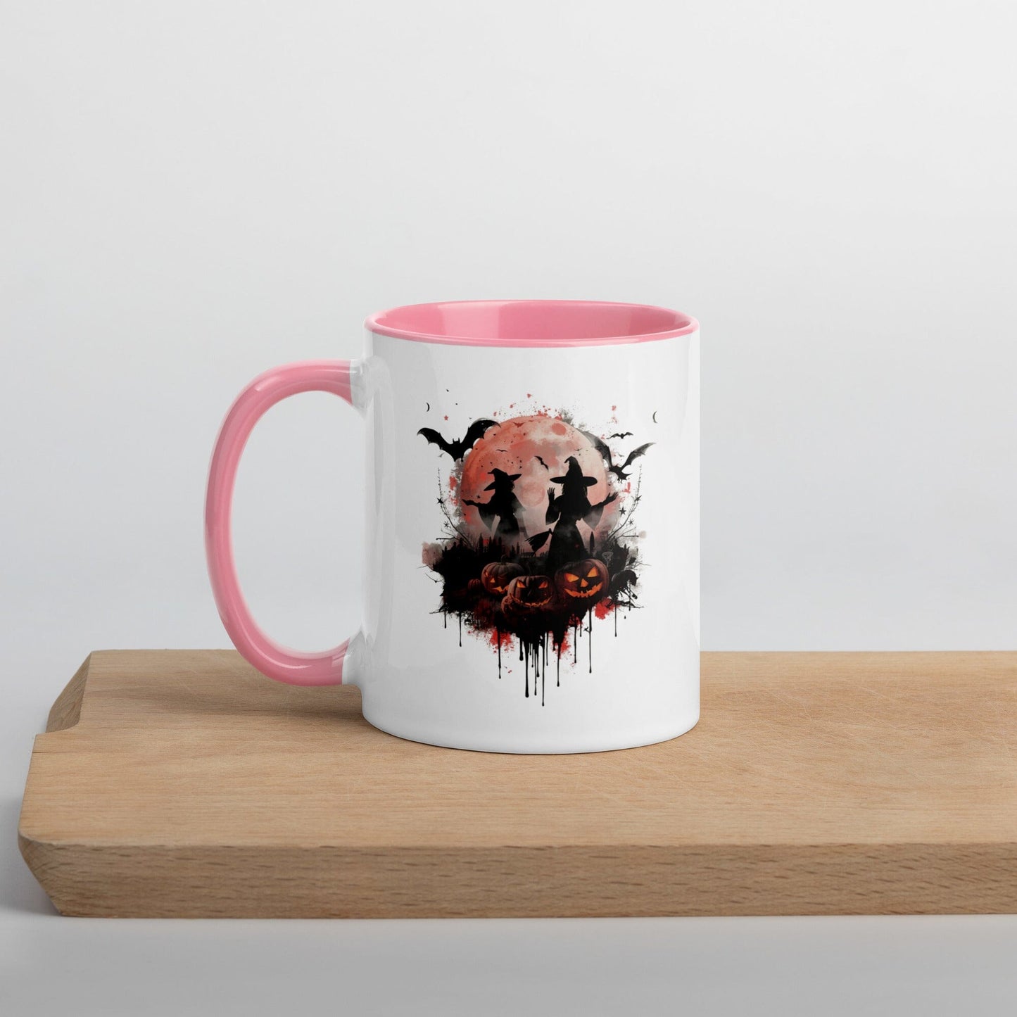 Witchin' Around in the Dark - Halloween Mug with Colorful Interior mug Savvishly Savvique 