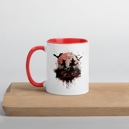 Witchin' Around in the Dark - Halloween Mug with Colorful Interior mug Savvishly Savvique 