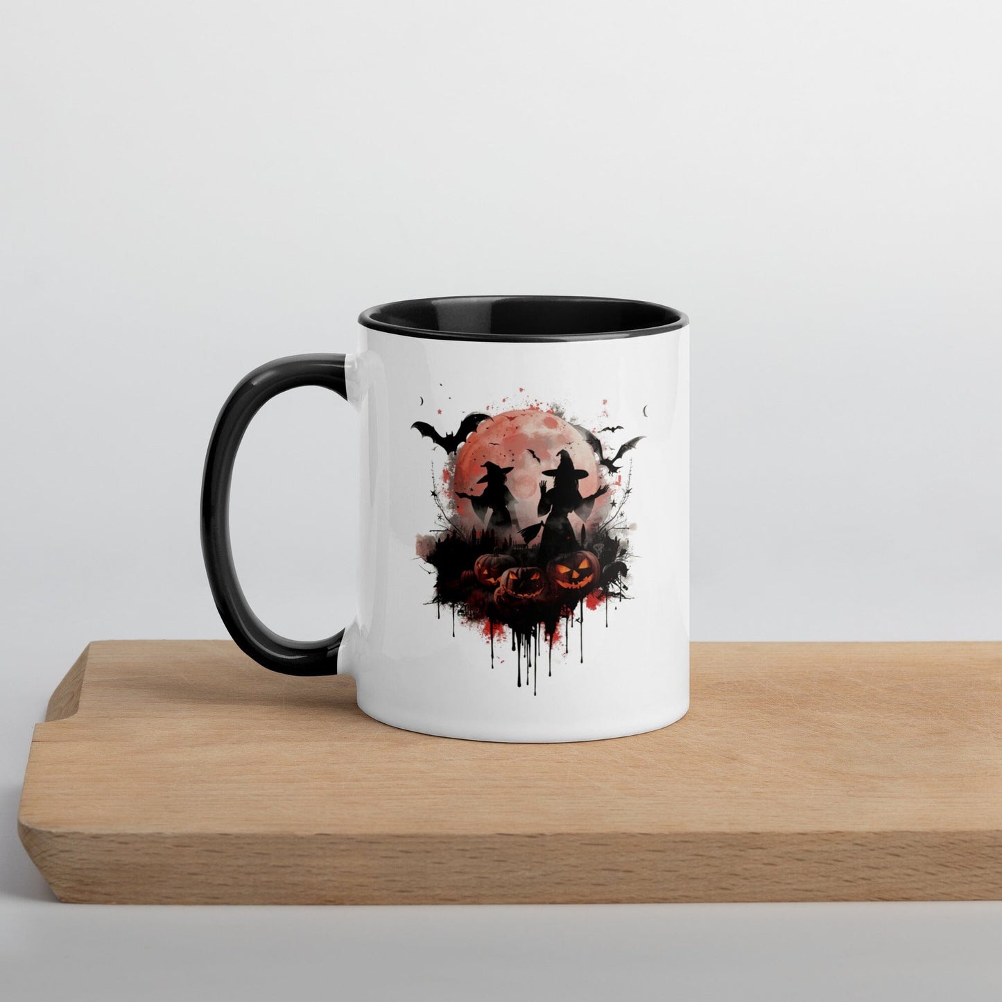 Witchin' Around in the Dark - Halloween Mug with Colorful Interior mug Savvishly Savvique 