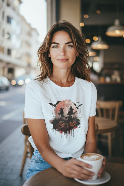 Witchin' Around in the Dark - Women's Halloween T-Shirt T-Shirts Savvishly Savvique 