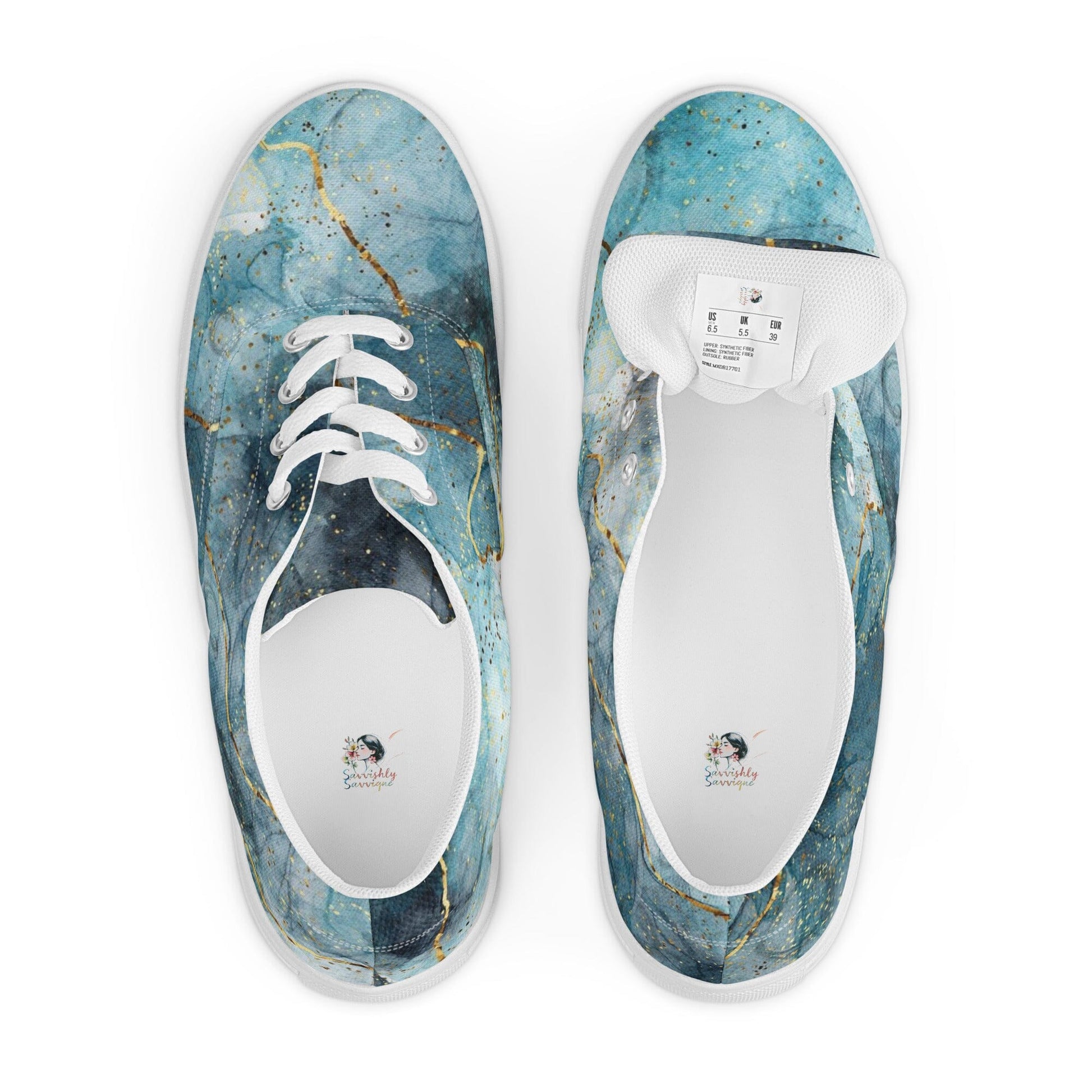 Women's Blue Canvas Shoes - Designer-Tested Perfect Fit Footwear Savvishly Savvique 