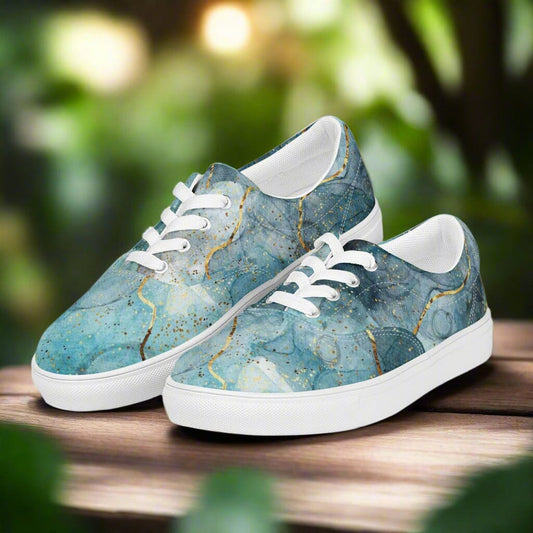 Women's Blue Canvas Shoes - Designer-Tested Perfect Fit Footwear Savvishly Savvique 