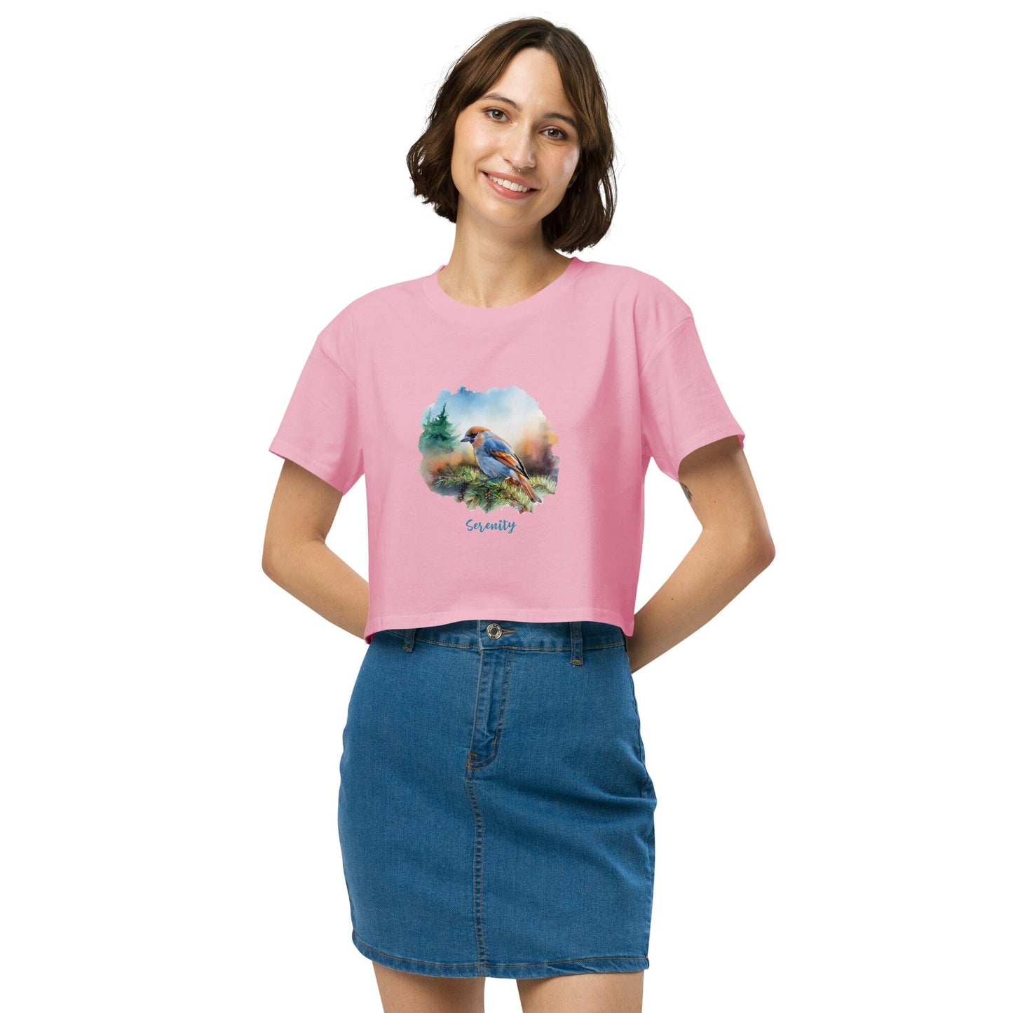 Women's Colorful Bird Crop Top - Vibrant Statement Piece Clothing Savvishly Savvique Bubblegum XS 