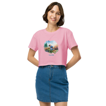 Women's Colorful Bird Crop Top - Vibrant Statement Piece Clothing Savvishly Savvique Bubblegum XS 