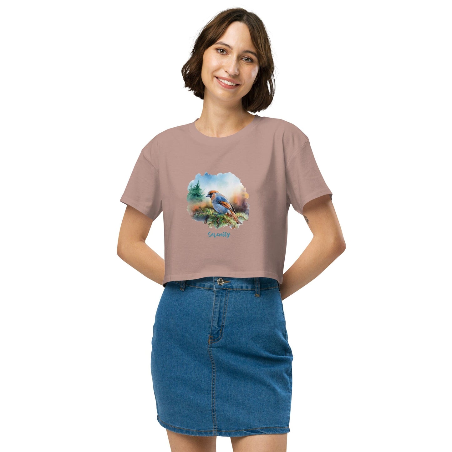 Women's Colorful Bird Crop Top - Vibrant Statement Piece Clothing Savvishly Savvique Hazy Pink XS 