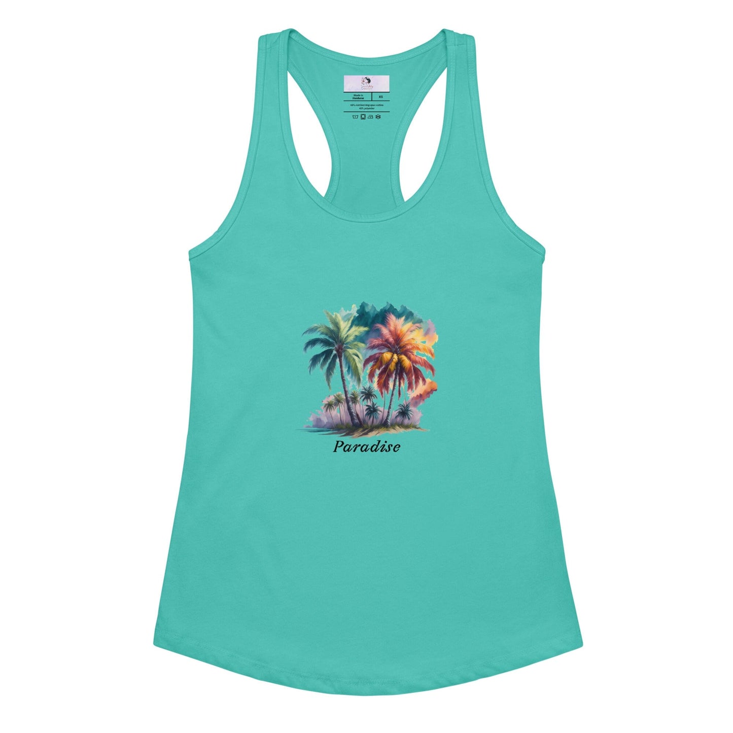 Women's Fitted Racerback Tank - Sleek Athletic Elegance Activewear Savvishly Savvique Tahiti Blue XS 