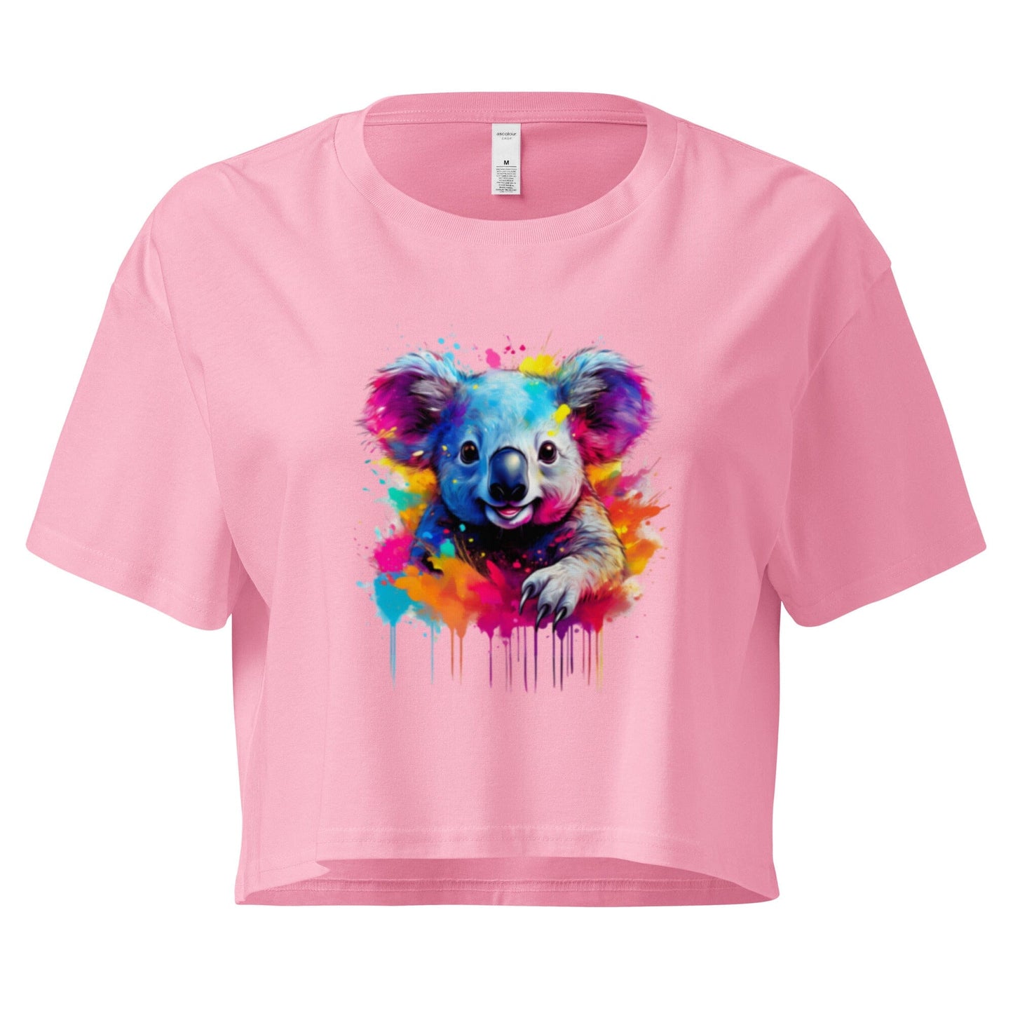 Women's Koala Crop Top - Adorable Australian Animal Design Clothing Savvishly Savvique Bubblegum XS 