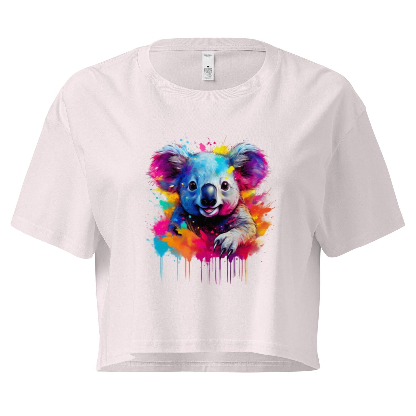 Women's Koala Crop Top - Adorable Australian Animal Design Clothing Savvishly Savvique Orchid XS 