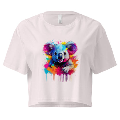 Women's Koala Crop Top - Adorable Australian Animal Design Clothing Savvishly Savvique Orchid XS 
