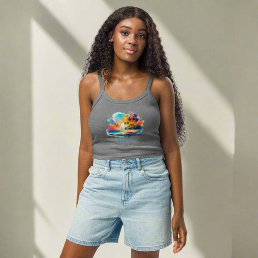 Women's Premium Micro-Rib Tank Top - Soft Cotton Blend Tops Savvishly Savvique Athletic Heather XS 