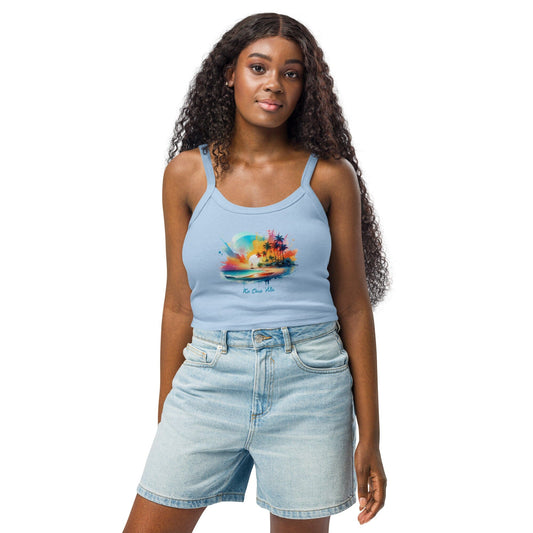 Women's Premium Micro-Rib Tank Top - Soft Cotton Blend Tops Savvishly Savvique Solid Baby Blue Blend XS 