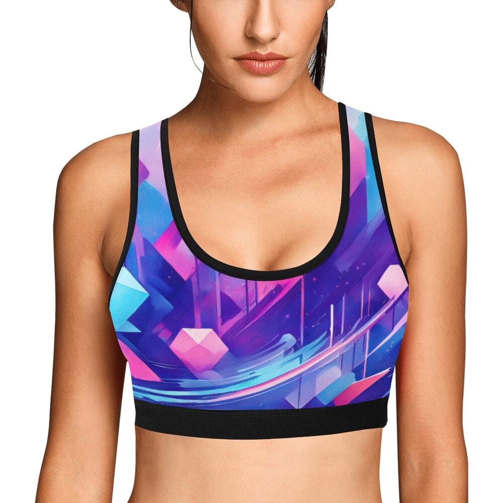Women's Purple All-Over Print Sports Bra - Performance & Style Sports Bras & Activewear Savvishly Savvique 