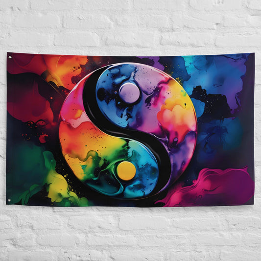 Yin & Yang - multicoloured Tapestry/wall hanging Wall Art Savvishly Savvique 