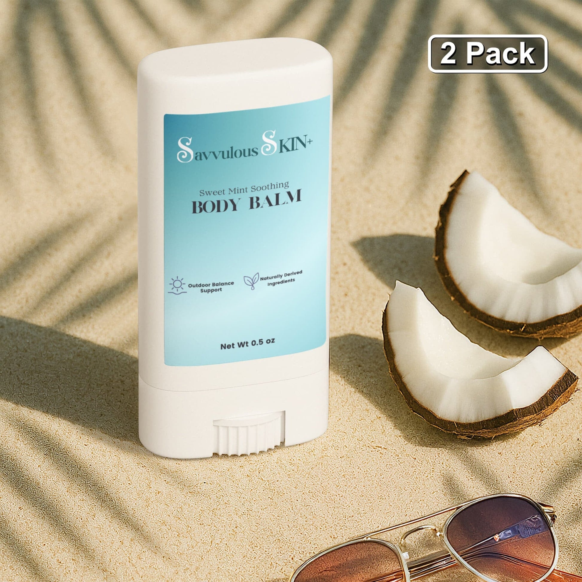 Zinc Sun Slide 2-Pack - Soothing After-Sun Relief Balm After-Sun Balm Savvishly Savvique 