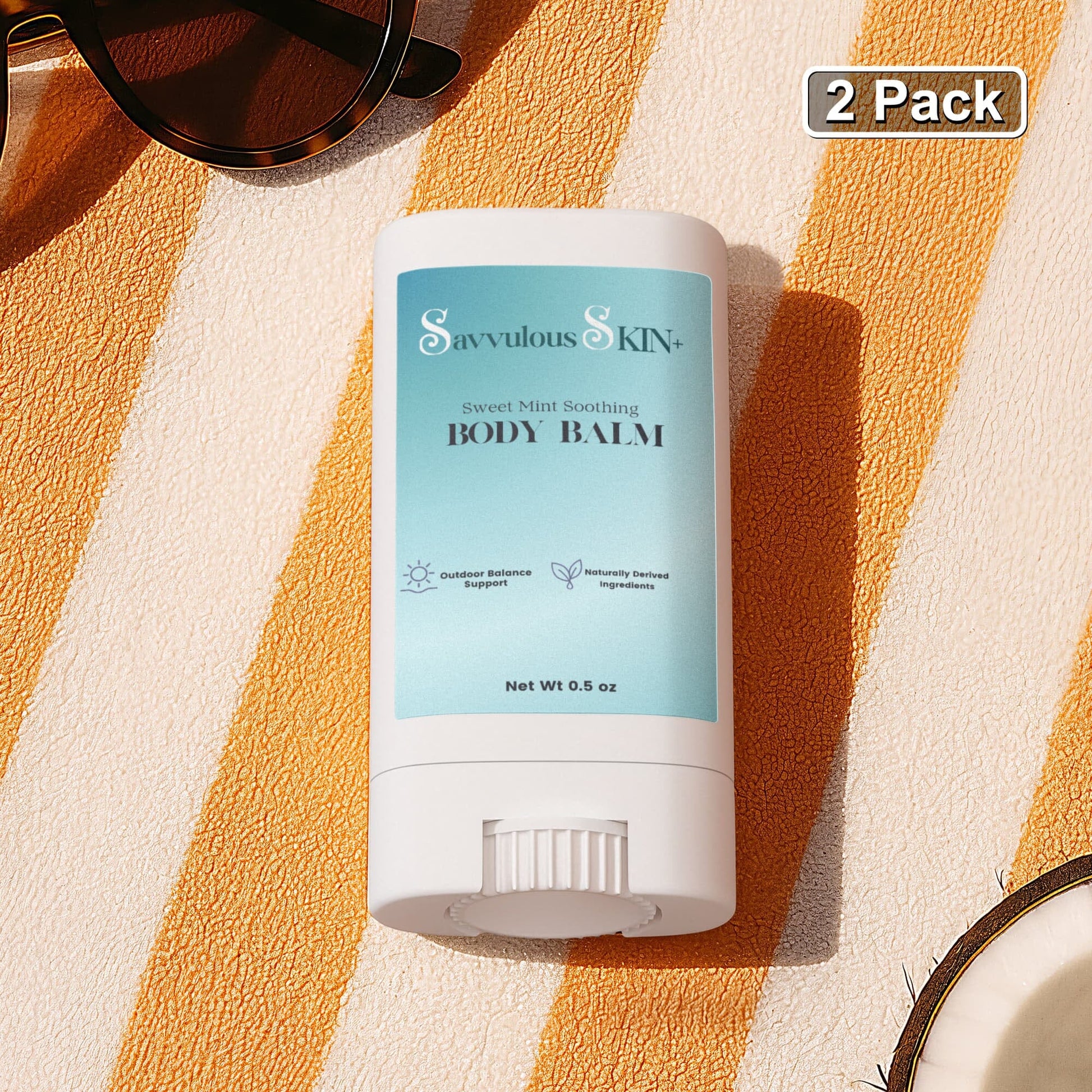 Zinc Sun Slide 2-Pack - Soothing After-Sun Relief Balm After-Sun Balm Savvishly Savvique 